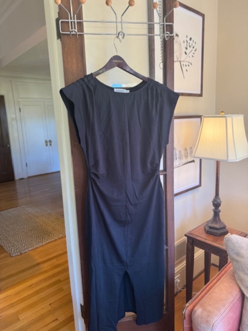 NATION Los Angeles Salma Pleated Midi Black Dress